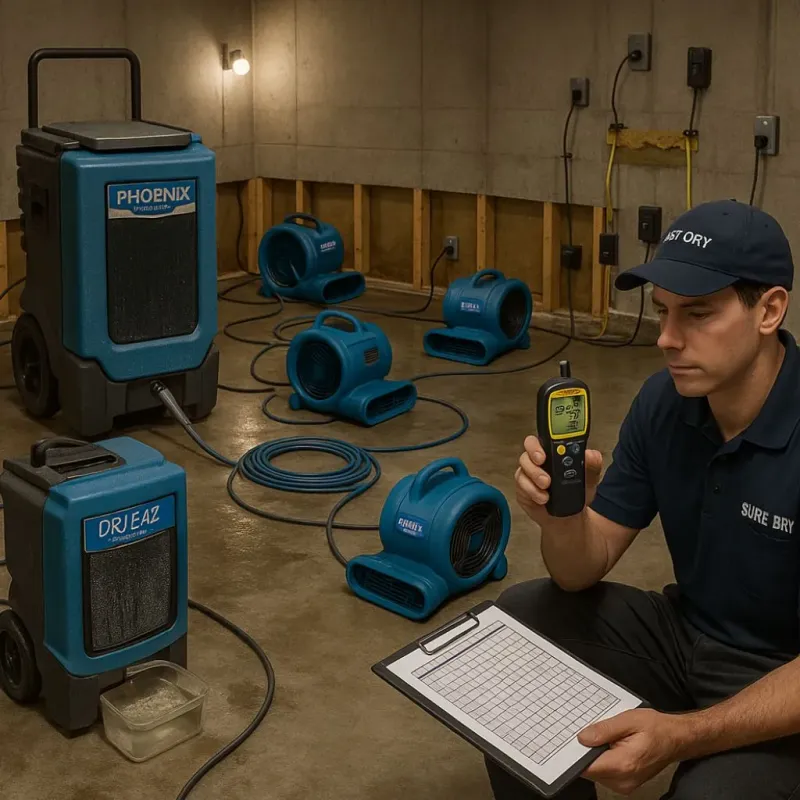 Structural Drying and Dehumidification process in Chilton, WI